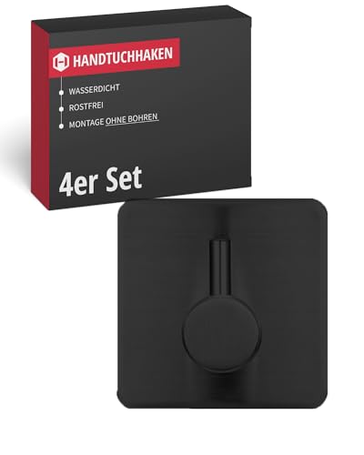 Gedotec Handtuchhalter ohne Bohren Edelstahl I 4er Set Handtuchhaken selbstklebend I Handtuchhalter Bad & Küche I Handtuchhaken ohne Bohren zum Kleben I Klebehaken Badezimmer als Handtuch Halterung von Gedotec