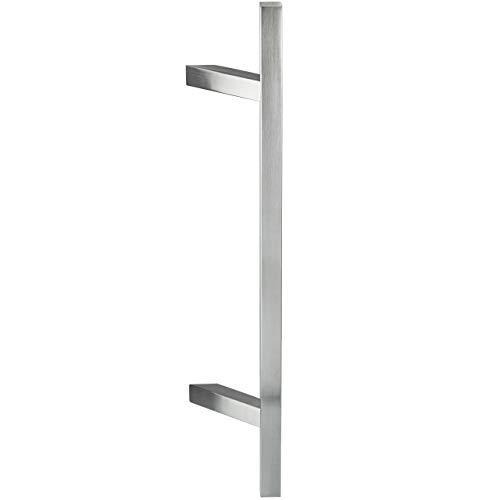 Gedotec Haustür-Beschlag Edelstahl Türbeschlag Eingangstür eckig Stoßgriffe schräg - 8031 GK | Griffstange mit Länge 400 mm | Stangen-Griff 25 x 25 mm | 1 Stück - Design Haustürgriff mit Schrauben von Gedotec