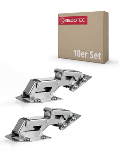 Gedotec Hochklapp-Scharnier mit SOFT-CLOSE Dämpfung | 10 Stück - CH 300 | Stahl vernickelt | Schrank-Scharnier verstellbar | Möbelscharnier für aufliegenden Anschlag | Caravanscharnier Gedotec Hochklapp-Scharnier mit SOFT-CLOSE Dämpfung | 10 Stück - CH 300 | Stahl vernickelt | Schrank-Scharnier verstellbar | Möbelscharnier für aufliegenden Anschlag | Caravanscharnier von Gedotec