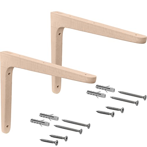 Gedotec Holzkonsole aus Buche | 2 Stück Regalwinkel aus massivem Naturholz | 250 x 150 mm | TAUM | paarweise Tragkraft bis 60 kg | Regal-Halter geeignet für Bücherregale | Schwerlastträger Wandregale Gedotec Holzkonsole aus Buche | 2 Stück Regalwinkel aus massivem Naturholz | 250 x 150 mm | TAUM | paarweise Tragkraft bis 60 kg | Regal-Halter geeignet für Bücherregale | Schwerlastträger Wandregale von Gedotec