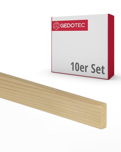 Gedotec Holzleisten - Holzbretter zum bauen Bastelklötzchen 100 cm lang | 10 Stück 13 x 19 mm | BASIC | vielseitiges Holz zum Basteln von verschiedenen Objekten - für Fensterbank Verkleidung innen von Gedotec