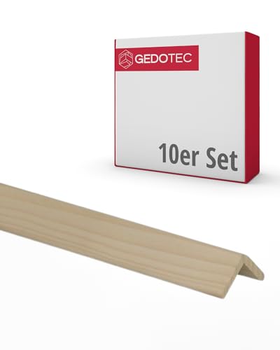 Gedotec Holzleisten - Holzbretter zum bauen Winkelleisten aus Holz 100 cm | 10 Stück 18 x 18 mm | BASIC | vielseitiges Winkelprofil und Holz zum Basteln von verschiedenen Objekten | Eckschutzprofil von Gedotec