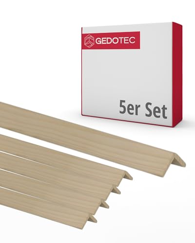 Gedotec Holzleisten - Holzbretter zum bauen Winkelleisten aus Holz 100 cm | 5 Stück 19 x 33 mm | BASIC | vielseitiges Winkelprofil und Holz zum Basteln von verschiedenen Objekten | Eckschutzprofil von Gedotec