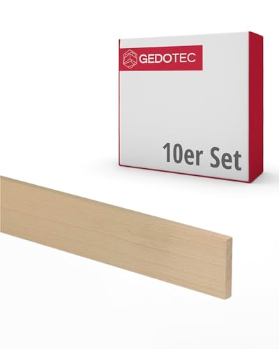 Gedotec Holzleisten zum basteln - Holzbretter zum bauen aus Buchen-Holz 100 cm | 10 Stück 3x19x950 mm | BASIC | vielseitiges Holz zum Basteln und Bauen von verschiedenen Objekten | Fensterbank Holz von Gedotec