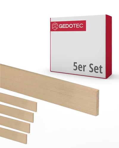 Gedotec Holzleisten zum basteln - Holzbretter zum bauen aus Buchen-Holz 95 cm | 5 Stück 3x19x950 mm | BASIC | vielseitiges Holz zum Basteln und Bauen von verschiedenen Objekten | Fensterbank holz von Gedotec