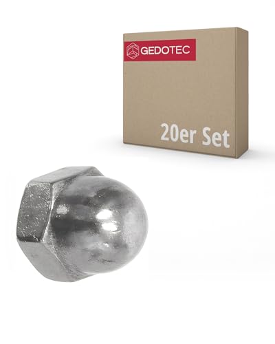 Gedotec | Hutmutter DIN 1587 | M10 | 20 Stück | verzinkter Stahl f| Premium Qualität | Sechskanthutmutter, hohe Form, Mutter Gewindestange, Kuppelkopf, Abdeckung, Korrosionsbeständig Gedotec | Hutmutter DIN 1587 | M10 | 20 Stück | verzinkter Stahl f| Premium Qualität | Sechskanthutmutter, hohe Form, Mutter Gewindestange, Kuppelkopf, Abdeckung, Korrosionsbeständig von Gedotec