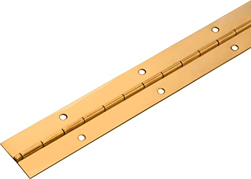 Gedotec Klavierband zum Schrauben | Türband gerollt | Tür-Scharnier Messing poliert | Anschraubband 1750 x 32 mm | STABILO | Möbelscharnier gebohrt | 1 Stück - Stangenscharnier von Gedotec