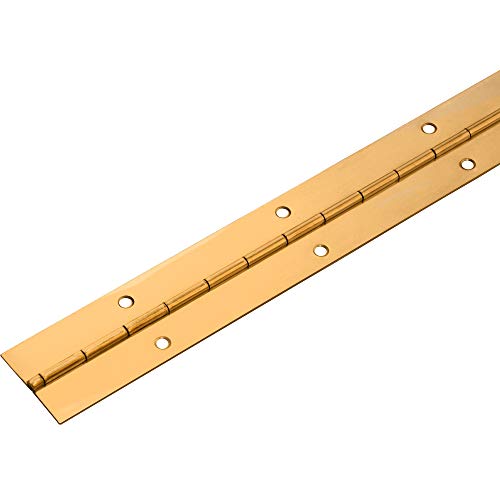 Gedotec Klavierband zum Schrauben | Türband gerollt | Tür-Scharnier Messing poliert | Anschraubband 420 x 32 mm | STABILO | Möbelscharnier gebohrt | 1 Stück - Stangenscharnier von Gedotec