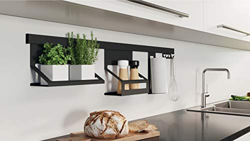 Gedotec Küchenreling-Set Relingleiste Küche Hänge-Leiste Wand-Montage | Aluminium - Stahl schwarz matt | Reling-Stange Länge 1200 mm | 1 Set - Küchenleiste Vintage inkl. Befestigungsmaterial Gedotec Küchenreling-Set Relingleiste Küche Hänge-Leiste Wand-Montage | Aluminium - Stahl schwarz matt | Reling-Stange Länge 1200 mm | 1 Set - Küchenleiste Vintage inkl. Befestigungsmaterial von Gedotec