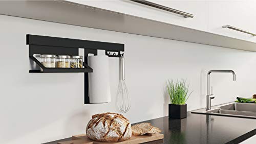 Gedotec Küchenreling-Set Relingleiste Küche Hänge-Leiste Wand-Montage | Aluminium - Stahl schwarz matt | Reling-Stange Länge 600 mm | 1 Set - Design Küchenleiste Vintage inkl. Befestigungsmaterial Gedotec Küchenreling-Set Relingleiste Küche Hänge-Leiste Wand-Montage | Aluminium - Stahl schwarz matt | Reling-Stange Länge 600 mm | 1 Set - Design Küchenleiste Vintage inkl. Befestigungsmaterial von Gedotec