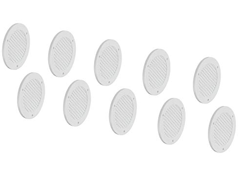Gedotec Lüftungsgitter Belüftung Tür-Entlüfter rund Möbel-Gitter gelocht - H3609 | Luft-Ring Ø 60 mm | Kunststoff weiß | Abluftgitter für Möbel & Caravan | 20 Stück - Belüftungsgitter für Wand & Möbel von Gedotec