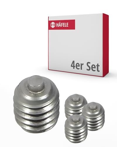 Gedotec Madenschrauben Set - Gewindestifte M6 | 4 Stück Madenschrauben M6 aus Edelstahl | Wurmschraube Sechskantkopf | Schrauben für Inbusschlüssel | Türgriff Schrauben, Schraube Türklinke, von Gedotec