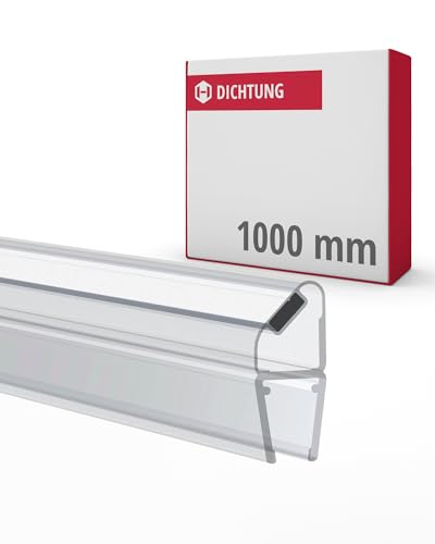 Gedotec Magnet-Duschlippendichtung für Duschtüren wasserabweisend | 1 Paar Profil-Dichtung 180° | Länge: 1 m | Duschdichtung 6mm - 8mm| Türdichtung PVC Transparent | Duschkabinen Dichtungen Duschwand von Gedotec