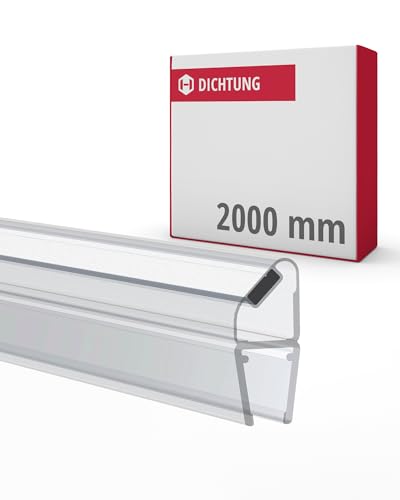 Gedotec Magnet-Duschlippendichtung für Duschtüren wasserabweisend | 1 Paar Profil-Dichtung 180° | Länge: 2 m | Duschdichtung 6mm - 8mm| Türdichtung PVC Transparent | Duschkabinen Dichtungen Duschwand von Gedotec