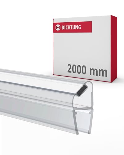 Gedotec Magnet-Duschlippendichtung für Duschtüren wasserabweisend | 1 Paar Profil-Dichtung 90° | Länge: 2 m | Duschdichtung 6mm - 8mm| Türdichtung PVC Transparent | Duschkabinen Dichtungen Duschwand von Gedotec