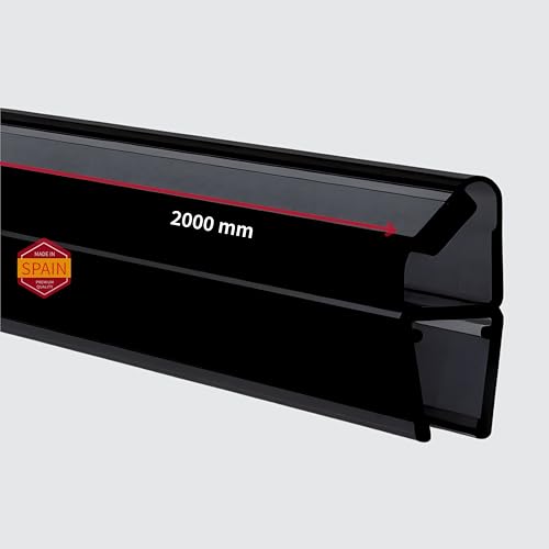 Gedotec Magnetdichtung für Duschtüren | Dichtung mit Magnet SCHWARZ | Duschdichtung 90 Grad | Glasstärke 6-8 mm | 200 cm | Magnetduschdichtung PVC | Wasserabweisprofil für Duschtrennwandsysteme von Gedotec