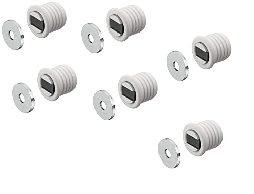 Gedotec Magnetschnäpper weiß Möbelschnäpper für 14 mm Holz-Bohrung | Einbohrmagnet 4,5 kg Haltekraft | Magnet-Verschluss extra stark | Möbelmagnet mit Gegenplatte | 6 Stück - Tür-Magnet zum Einbohren von Gedotec