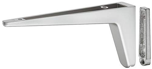 Gedotec Moderne Wandkonsole Regalträger für Wand-Regale - ELEGANT | Regalkonsole weiß-Aluminium Silber | Schwerlast-Konsole mit 60 kg Tragkraft | 1 Stück - Design Fachboden-Träger Wand-Montage Gedotec Moderne Wandkonsole Regalträger für Wand-Regale - ELEGANT | Regalkonsole weiß-Aluminium Silber | Schwerlast-Konsole mit 60 kg Tragkraft | 1 Stück - Design Fachboden-Träger Wand-Montage von Gedotec