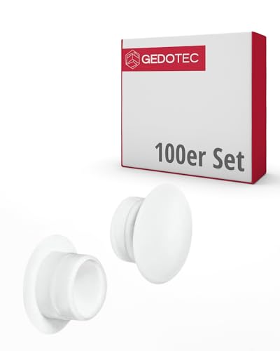 Gedotec Möbel-Abdeckkappen aus Kunststoff | 100 Stück Schrauben-Abdeckungen Weiß | H1117 | Endkappen für Schrauben-Bohrungen rund | Möbel-Kappen für Blindbohrung Ø 10 mm | Schraubenabdeckungen Gedotec Möbel-Abdeckkappen aus Kunststoff | 100 Stück Schrauben-Abdeckungen Weiß | H1117 | Endkappen für Schrauben-Bohrungen rund | Möbel-Kappen für Blindbohrung Ø 10 mm | Schraubenabdeckungen von Gedotec