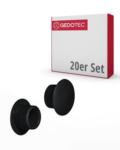 Gedotec Möbel-Abdeckkappen aus Kunststoff | 20 Stück Schrauben-Abdeckungen Schwarz | H1117 | Endkappen für Schrauben-Bohrungen rund | Möbel-Kappen für Blindbohrung Ø 10 mm | Schraubenabdeckungen Gedotec Möbel-Abdeckkappen aus Kunststoff | 20 Stück Schrauben-Abdeckungen Schwarz | H1117 | Endkappen für Schrauben-Bohrungen rund | Möbel-Kappen für Blindbohrung Ø 10 mm | Schraubenabdeckungen von Gedotec
