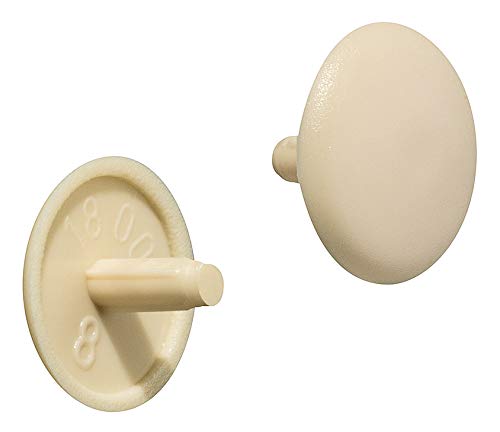 Gedotec Möbel-Abdeckkappen beige RAL 1015 Schrauben-Abdeckungen Kunststoff Schrauben-Kappe rund | H1123 | Verschluss-Stopfen für Kopflochbohrung PZ2 | Ø 12 x 2,5 mm | 100 Stück - Abdeckstopfen rund von Gedotec