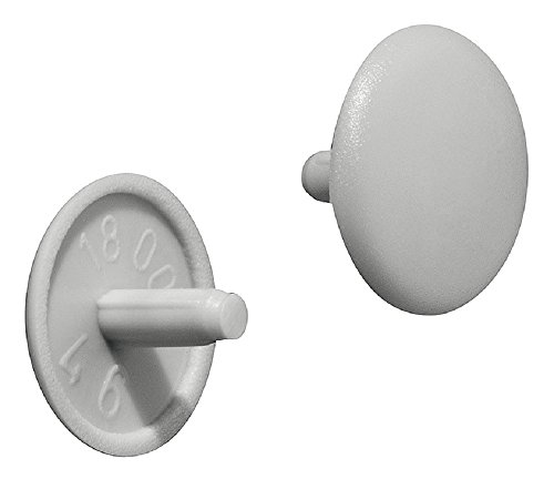 Gedotec Möbel-Abdeckkappen grau RAL 7035 Schrauben-Abdeckungen Kunststoff Schrauben-Kappe rund | H1123 | Verschluss-Stopfen für Kopflochbohrung PZ2 | Ø 12 x 2,5 mm | 100 Stück - Abdeckstopfen rund von Gedotec