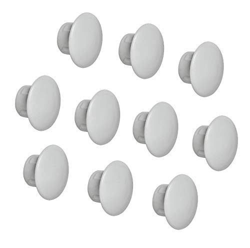 Gedotec Möbel-Abdeckkappen rundlich Schrauben-Kappen rund Blindstopfen zum Eindrücken | H1116 | Ø 8 mm | für Blindbohrung | Kunststoff grau | 100 Stück von Gedotec