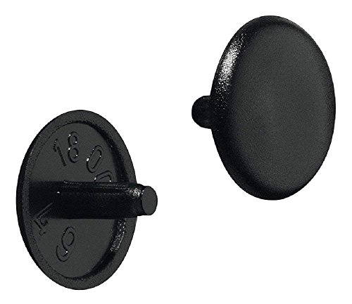 Gedotec Möbel-Abdeckkappen schwarz RAL 9005 Schrauben-Abdeckungen Kunststoff Schrauben-Kappe rund | H1123 | Verschluss-Stopfen für Kopflochbohrung PZ2 | Ø 12 x 2,5 mm | 20 Stück - Abdeckstopfen rund von Gedotec