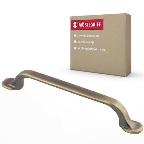 Gedotec Möbelgriff aus Vollmetall | 1 Stück | Griffe für Küchenschränke inkl. Befestigungsmaterial | HELGA | Möbelgriffe Messing antik mit BA 128 mm | Türgriffe für Schränke - Schrankgriffe Gedotec Möbelgriff aus Vollmetall | 1 Stück | Griffe für Küchenschränke inkl. Befestigungsmaterial | HELGA | Möbelgriffe Messing antik mit BA 128 mm | Türgriffe für Schränke - Schrankgriffe von Gedotec