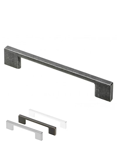 Gedotec Möbelgriff aus Vollmetall Silber antik mit BA 96 mm | Griffe für Küchenschränke inkl. Befestigungsmaterial | PALERMO | Möbelgriffe | Türgriffe für Schränke - Schrankgriffe von Gedotec