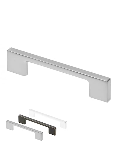 Gedotec Möbelgriff aus Vollmetall Silber matt mit BA 160 mm | Griffe für Küchenschränke inkl. Befestigungsmaterial | PALERMO | Möbelgriffe | Türgriffe für Schränke - Schrankgriffe von Gedotec