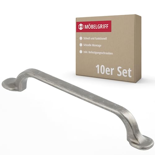 Gedotec Möbelgriffe Vintage - 10 Stück - Griffe für Küchenschränke inkl. Befestigungsmaterial - HELGA - Möbelgriffe Silber antik mit BA 128 mm - Türgriffe für Schränke - Schrankgriffe - Metallgriffe Gedotec Möbelgriffe Vintage - 10 Stück - Griffe für Küchenschränke inkl. Befestigungsmaterial - HELGA - Möbelgriffe Silber antik mit BA 128 mm - Türgriffe für Schränke - Schrankgriffe - Metallgriffe von Gedotec