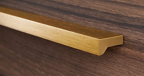 Gedotec Möbelgriffe aus Aluminium | 1 Stück Türgriffe für Schränke - Messing dunkel gebürstet inkl. Befestigungsmaterial | ANGLE 0077 | LA: 192 mm | Griffe für Küchenschränke Schrankgriffe Griffe von Gedotec