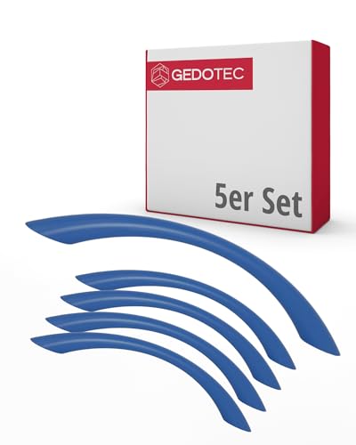 Gedotec Möbelgriffe für Kinderzimmer | Bohrabstand 128 mm | Farbe Dunkelblau | 5 Stück | Schubladengriffe Kunststoff | COLOUR | Türgriffe bunt | Möbelgriffe Kinder | Griffe Möbel | Türgriffe Schrank von Gedotec