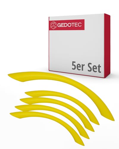 Gedotec Möbelgriffe für Kinderzimmer | Bohrabstand 128 mm | Farbe Gelb | 5 Stück | Schubladengriffe Kunststoff | COLOUR | Türgriffe bunt | Möbelgriffe Kinder | schmale Griffe Möbel | Türgriffe Schrank von Gedotec