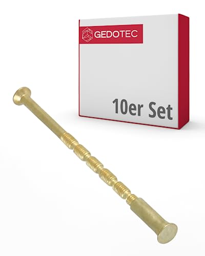 Gedotec Möbelschrauben M4 | 10 Stück - Hülsenschrauben | Verbindungsschraube Messing poliert M4 x 75 mm | Schrankverbinder Kreuzschlitz PZ2 und Flachklinge | für Türdrücker - Türbeschläge von Gedotec