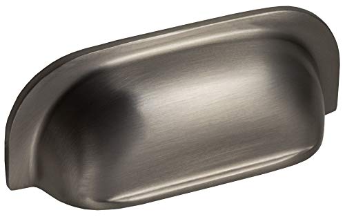 Gedotec Muschelgriff Schiebetür Schubladengriff Metall Schalengriff Vintage - FABIO | Antik Nickel gebürstet | Möbelgriff Küche zum Schrauben | 109 x 42 mm | 1 Stück - Griff-Muschel im Landhaus-Stil von Gedotec