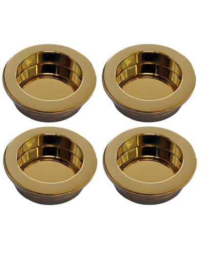 Gedotec Muschelgriff versenkt | Gold glänzend | Einlassgriff aus Metall | Ø 35 mm Bohrung | 4 Stück | moderne Griffmuschel zum Einlassen | Muldengriff MA35 | Griffmuschel Schiebetür | Griff rund 40 mm Gedotec Muschelgriff versenkt | Gold glänzend | Einlassgriff aus Metall | Ø 35 mm Bohrung | 4 Stück | moderne Griffmuschel zum Einlassen | Muldengriff MA35 | Griffmuschel Schiebetür | Griff rund 40 mm von Gedotec