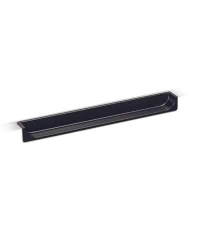 Gedotec Muschelgriffe | Schiebetürgriff aus Metall | 1 Stück | Muldengriff Schwarz matt | HIDE | Muschelgriff für Küchenschrank | Griffmuschel Länge: 180 mm | eleganter Küchengriff von Gedotec