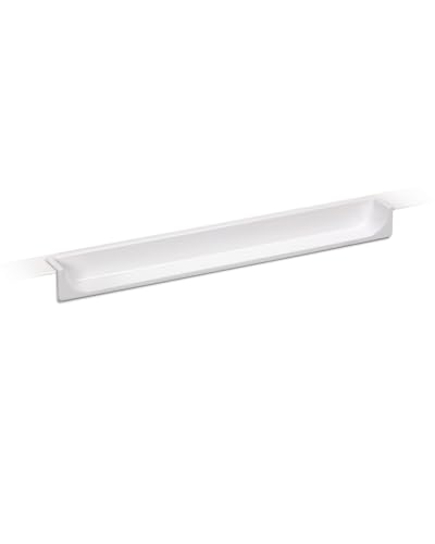 Gedotec Muschelgriffe | Schiebetürgriff aus Metall | 1 Stück | Muldengriff Weiß matt | HIDE | Muschelgriff für Küchenschrank | Griffmuschel Länge: 90 mm | eleganter Küchengriff von Gedotec