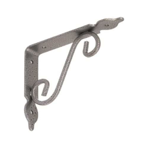 Gedotec Ornament-Konsole Schwerlastkonsole Metall Schwerlastträger | Smithy | Tiefe: 190 mm | Regalträger Tragkraft 15 kg | Stahl Antik Silber geschmiedet | 10 Stück Regalwinkel im Landhaus-Stil von Gedotec