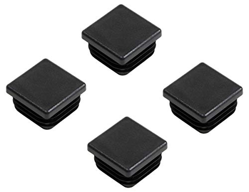 Gedotec PE Rohrstopfen | 4 Stück - Fußkappen schwarz aus Kunststoff für Vierkantrohr | Formrohr-Stopfen quadratisch | Lamellenstopfen 50 x 50 mm | Made IN Germany | Abdeckkappen für Quadratrohr von Gedotec