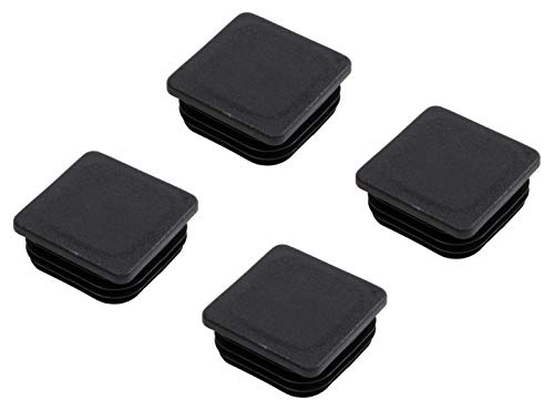 Gedotec PE Rohrstopfen | 4 Stück - Fußkappen schwarz aus Kunststoff für Vierkantrohr | Formrohr-Stopfen quadratisch | Lamellenstopfen 60 x 60 mm | Made IN Germany | Abdeckkappen für Quadratrohr von Gedotec