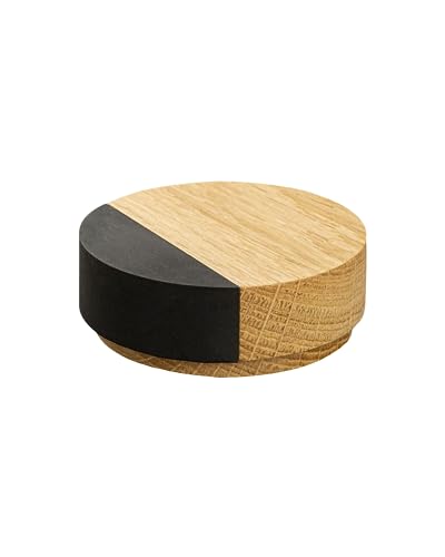 Gedotec Premium Türstopper Boden - Holz | OMO | 1 Stück Designer Tür Stopper Eiche | Türpuffer D: 65 mm selbstklebend | inklusive Befestigungsmaterial | Türstopper | door stopper von Gedotec