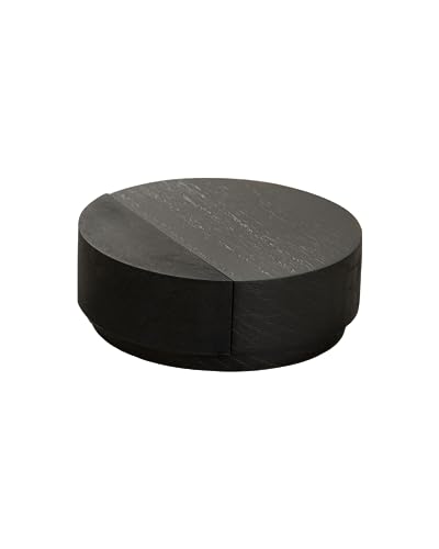 Gedotec Premium Türstopper Boden - Holz | OMO | 1 Stück Designer Tür Stopper Esche schwarz lackiert | Türpuffer D: 65 mm selbstklebend | inklusive Befestigungsmaterial | Türstopper | door stopper von Gedotec