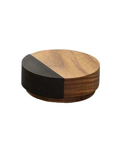 Gedotec Premium Türstopper Boden - Holz | OMO | 1 Stück Designer Tür Stopper Nussbaum | Türpuffer D: 65 mm selbstklebend | inklusive Befestigungsmaterial | Türstopper | door stopper von Gedotec