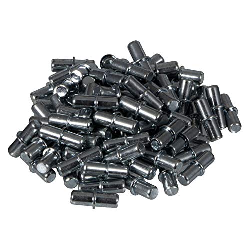 Gedotec Regal-Halter Schrank-Böden | 50 Stück - Fachbodenträger Metall Regal-Halterung für Holz-Böden | DUPLO | Bodenträger für Bohrloch Ø 5 mm | Stahl verzinkt | Regalbodenträger zum Einstecken von Gedotec