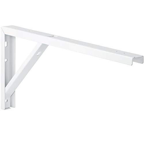 Gedotec Regal-Konsole Metall weiß Regalträger Tischverlängerung Metall Regalwinkel für die Tisch & Wand-Montage | Stahl weiß beschichtet | 300 x 30 x 180 mm | 1 Stück - Wandwinkel für Wand-Regale von Gedotec