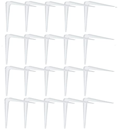 Gedotec Regalträger Metall Regalkonsole 100 mm Stahlblech-Konsole für Wandregale | Regalhalter für die Wand-Montage | 20 Stück - Stahl weiß beschichtet | Winkel-Konsole für Bücher-Regale & Tablare von Gedotec