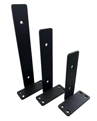 Gedotec Regalwinkel aus Stahl schwarz | USE | 1 Stück Regalträger aus robustem Flachstahl | Tragkraft 50 kg | Maße: 250x100x40x5 mm | Materialstärke 5 mm | Regalhalterung schwarze Pulverbeschichtung von Gedotec